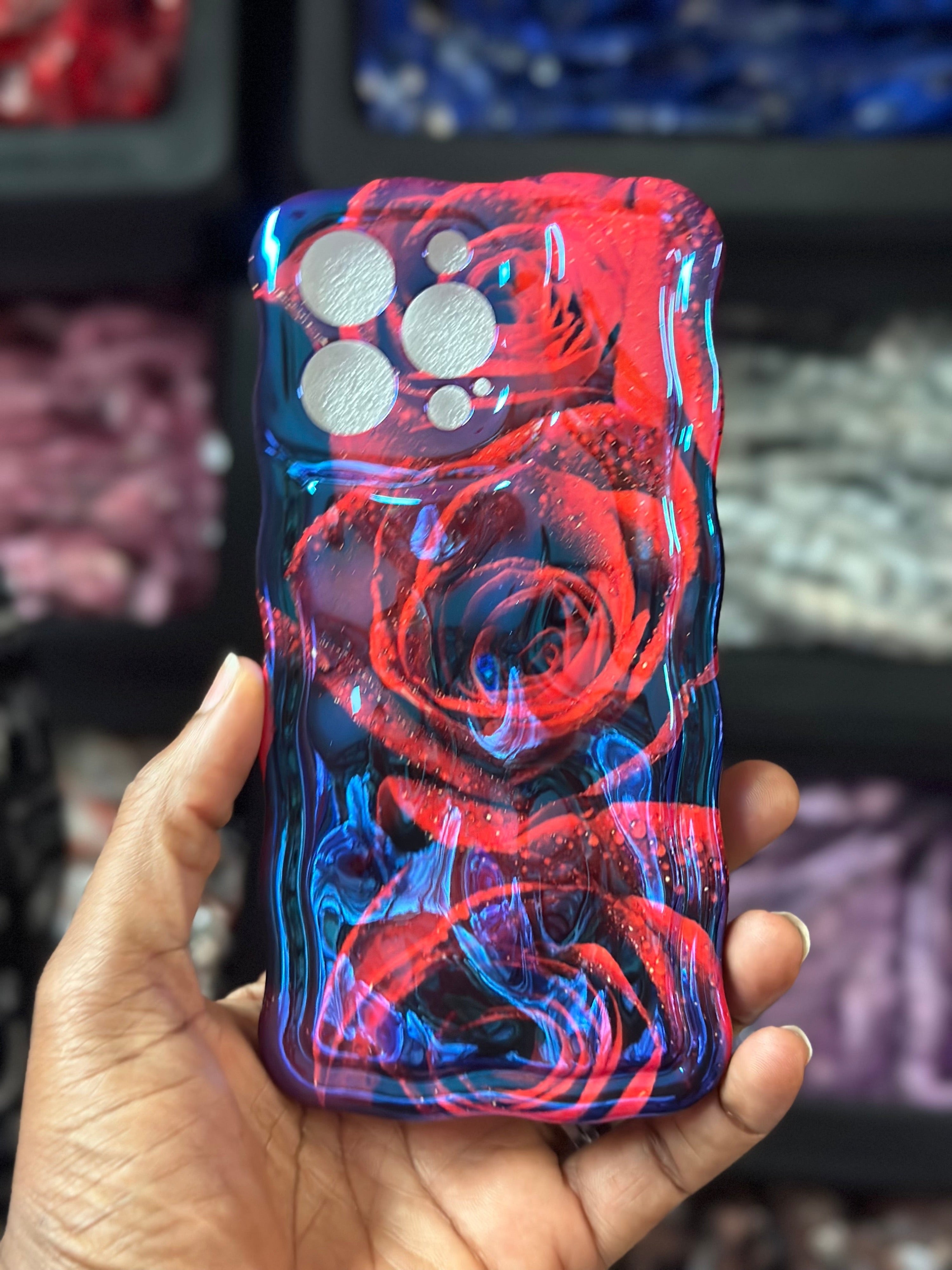 SMZ luxury red rose floral oil paint iphone case smzluxury SMZ luxury red rose floral oil paint iphone case smzluxury